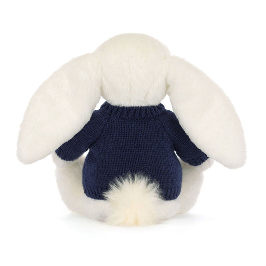 Bashful Luxe Bunny Luna With Personalized Navy Jumper - US 1820
