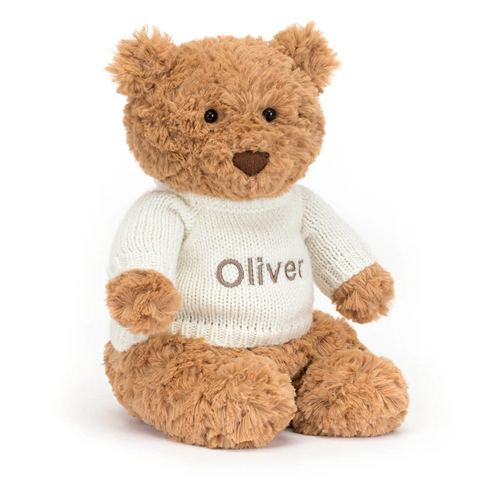 Bartholomew Bear With Personalized Cream Jumper - US 1448