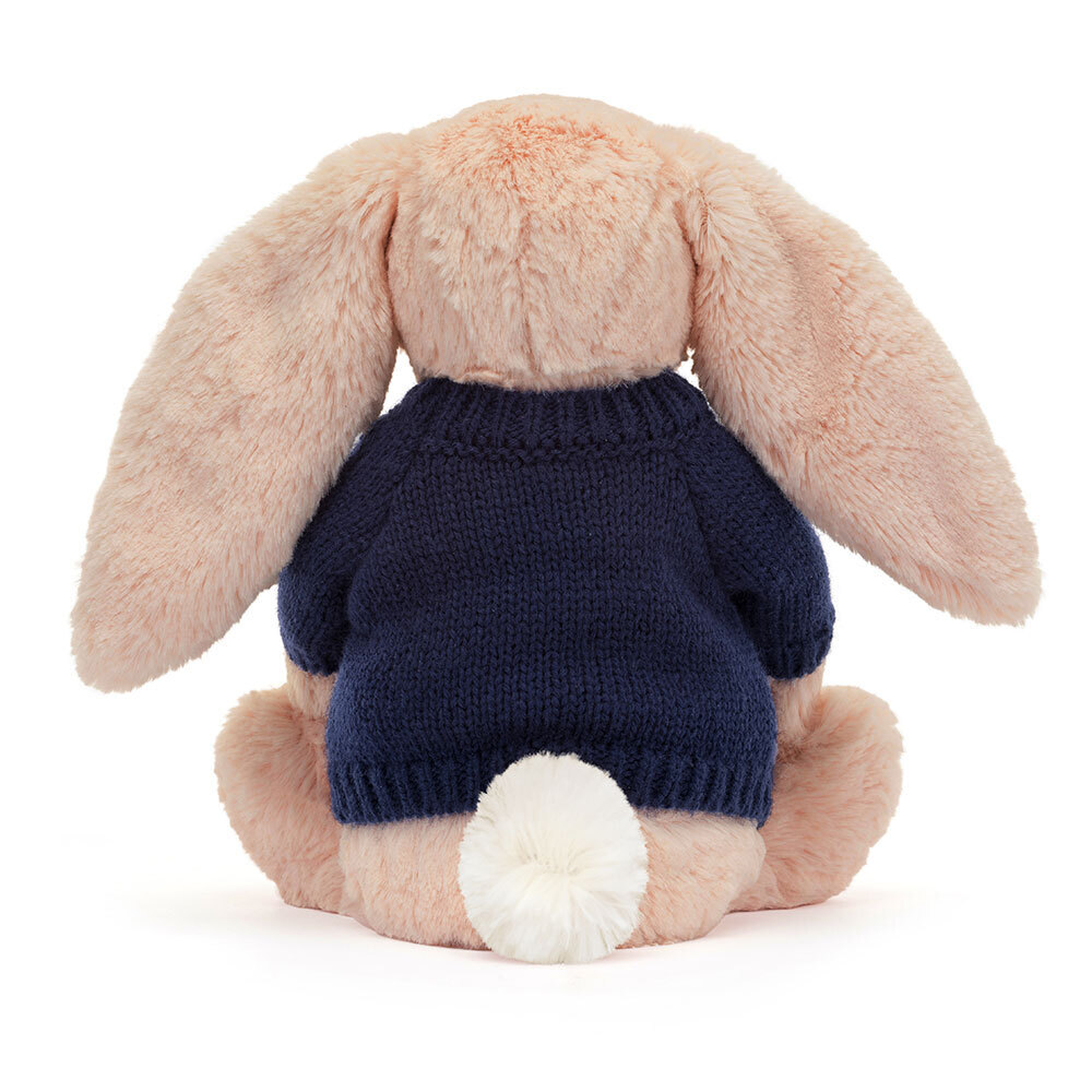 Bashful Blush Bunny With Personalized Navy Jumper - US 6369