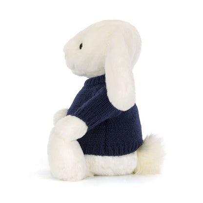 Bashful Luxe Bunny Luna With Personalized Navy Jumper - US 1820