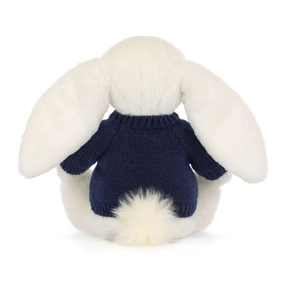 Bashful Luxe Bunny Luna With Personalized Navy Jumper - US 1820