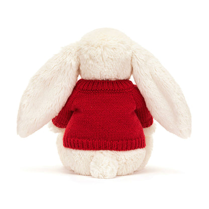 Bashful Cream Bunny With Personalized Red Jumper - US 3482