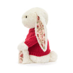 Blossom Cream Bunny 'Berry' With Personalized Red Jumper - US 1337